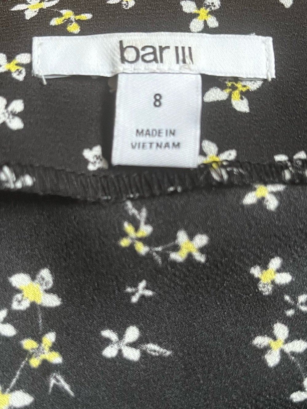 Bar III Floral Midi A-Line Skirt Black Size 8 Side Zip - Picture 3 of 10